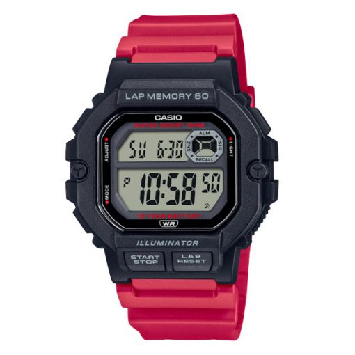 Casio men analog watch, black dial with comfortable strap, model CS-WS-1400H-4AVDF, Bahrain