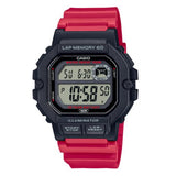 Casio Men's Watch Digital, Black Dial Red Resin Strap, WS-1400H-4AVDF