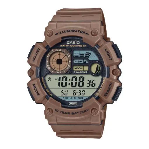 Casio men analog watch, black dial with comfortable strap, model CS-WS-1500H-5AVDF, Bahrain