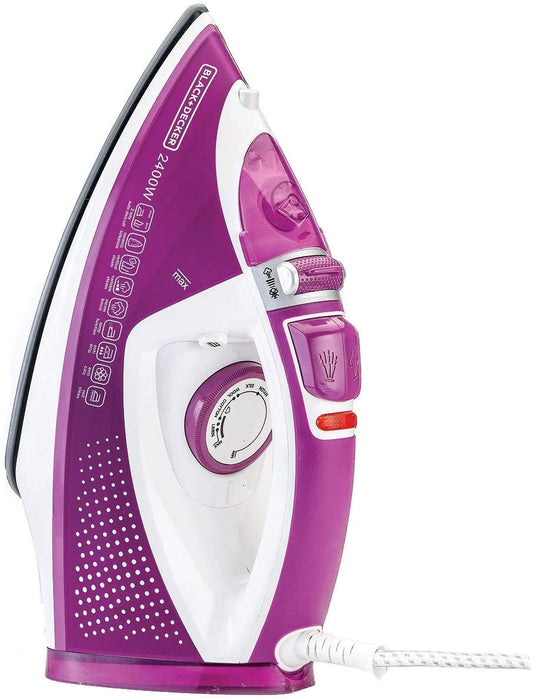 Black+Decker 2400W Steam Iron Magenta, X2450-B5 Steam Iron BL-X2450